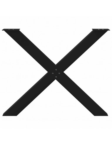 Gambe Tavolo Pranzo a Forma X 2 pz Nero 90x(72-73) cm Acciaio