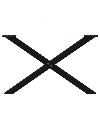 Gambe Tavolo Pranzo a Forma di X 2 pz Nero 70x(42-43)cm Acciaio
