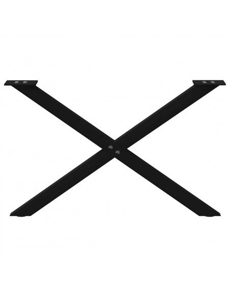 Gambe Tavolo Pranzo a Forma di X 2 pz Nero 70x(42-43)cm Acciaio