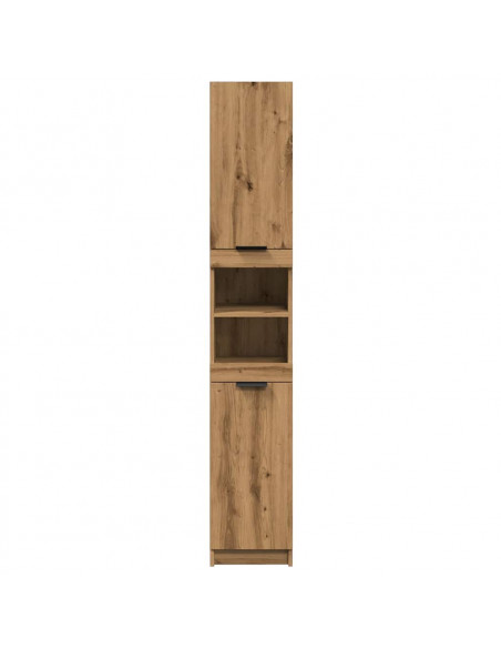 Armadietto da Bagno Rovere Artigianale 32x34x188,5cm Truciolato