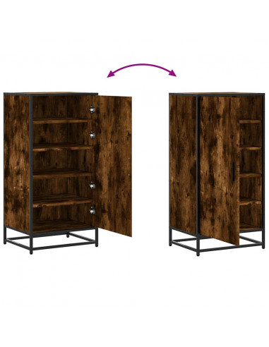 Scarpiera Rovere Fumo 48x38x97,5 cm in Legno Multistrato