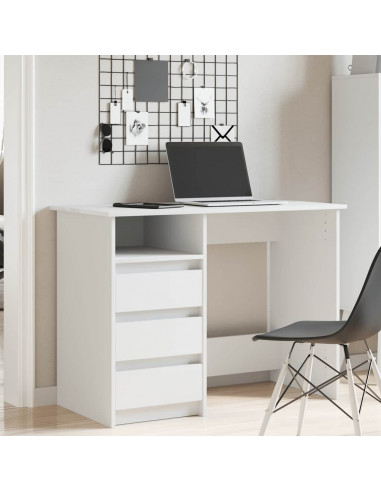 Scrivania Bianca 102x50x75 cm in Legno Multistrato