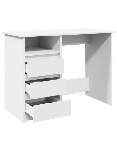 Scrivania Bianca 102x50x75 cm in Legno Multistrato