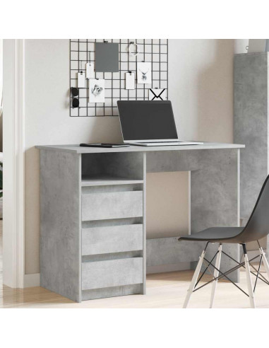 Scrivania Grigio Cemento 102x50x75 cm in Legno Multistrato