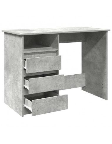 Scrivania Grigio Cemento 102x50x75 cm in Legno Multistrato
