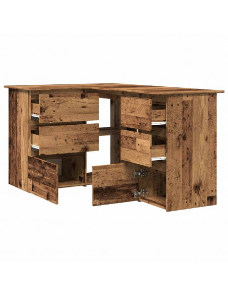 Scrivania ad Angolo Legno Vecchio 145x100x76 cm Truciolato