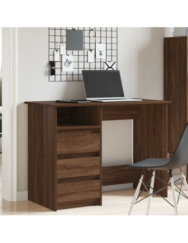 Scrivania Rovere Marrone 102x50x75 cm in Legno Multistrato