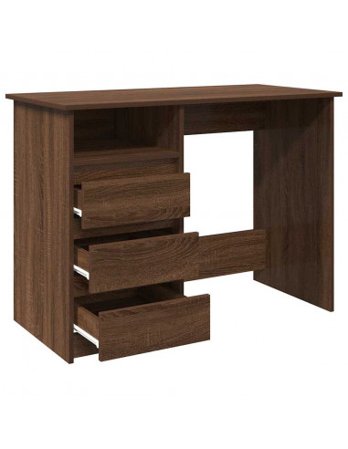 Scrivania Rovere Marrone 102x50x75 cm in Legno Multistrato