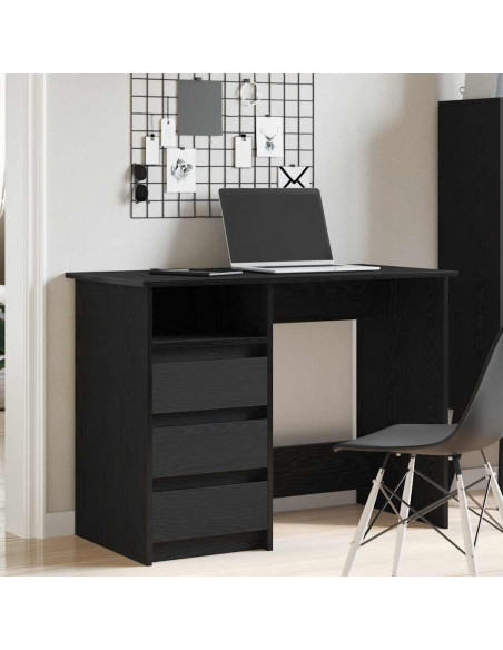 Scrivania Nera 102x50x75 cm in Legno Multistrato