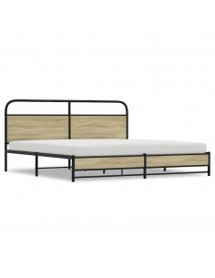 Giroletto senza Materaso in Metallo Rovere Sonoma 200x200 cm