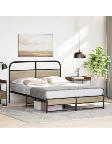 Giroletto senza Materasso Rovere Fumo 140x200 cm in Truciolato