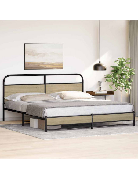 Giroletto senza Materaso in Metallo Rovere Sonoma 183x213 cm