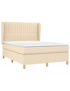 Giroletto a Molle con Materasso Crema 140x19 cm in Tessuto 2