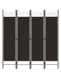 Paravento a 4 Pannelli Marrone 160x180 cm