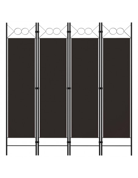 Paravento a 4 Pannelli Marrone 160x180 cm