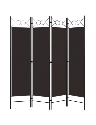Paravento a 4 Pannelli Marrone 160x180 cm