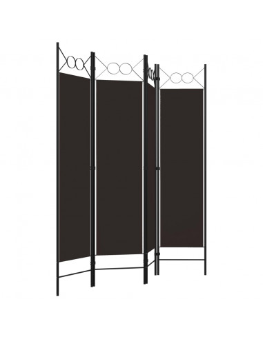 Paravento a 4 Pannelli Marrone 160x180 cm