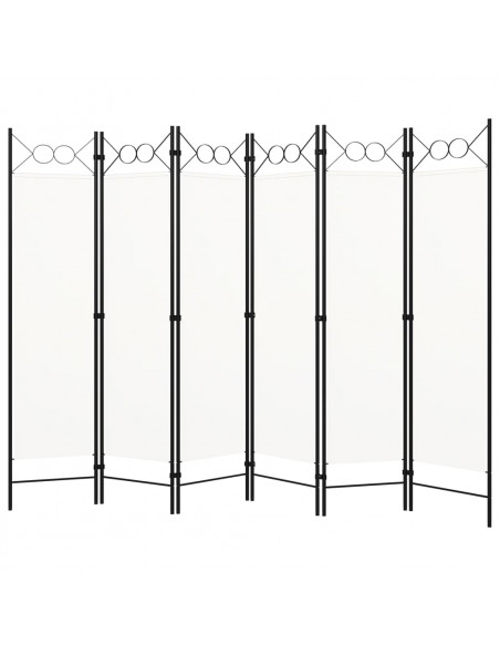 Paravento a 6 Pannelli Bianco 240x180 cm
