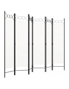 Paravento a 6 Pannelli Bianco 240x180 cm 2