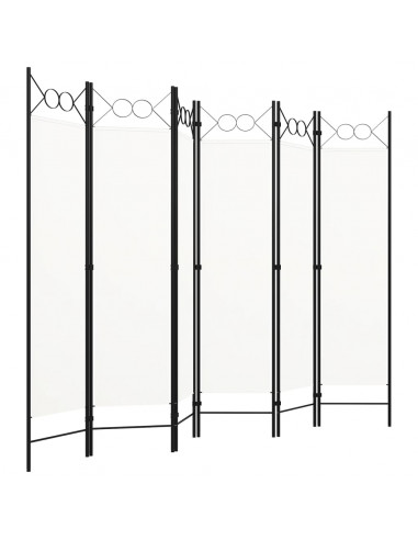 Paravento a 6 Pannelli Bianco 240x180 cm