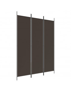 Divisorio a 3 Pannelli Marrone 150x200 cm in Tessuto