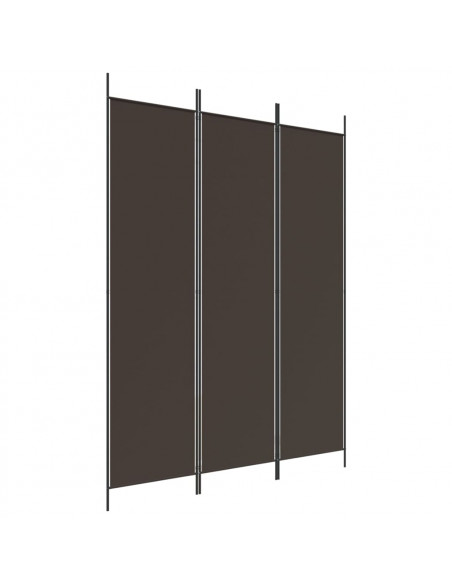 Divisorio a 3 Pannelli Marrone 150x200 cm in Tessuto