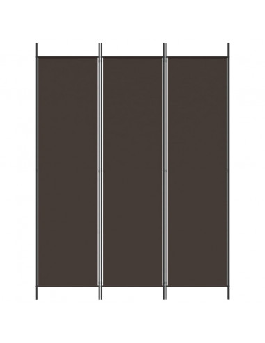 Divisorio a 3 Pannelli Marrone 150x200 cm in Tessuto