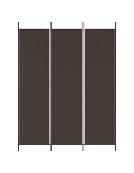 Divisorio a 3 Pannelli Marrone 150x200 cm in Tessuto