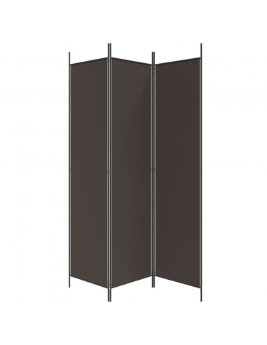 Divisorio a 3 Pannelli Marrone 150x200 cm in Tessuto