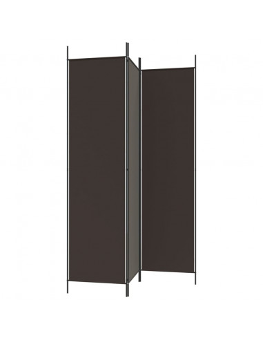 Divisorio a 3 Pannelli Marrone 150x200 cm in Tessuto