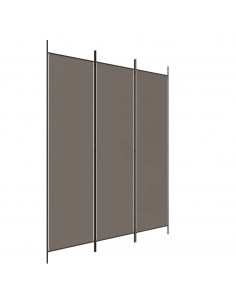 Divisorio a 3 Pannelli Antracite 150x200 cm in Tessuto