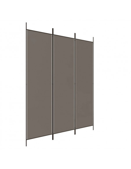 Divisorio a 3 Pannelli Antracite 150x200 cm in Tessuto