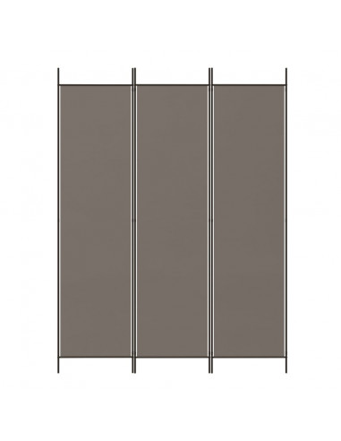 Divisorio a 3 Pannelli Antracite 150x200 cm in Tessuto
