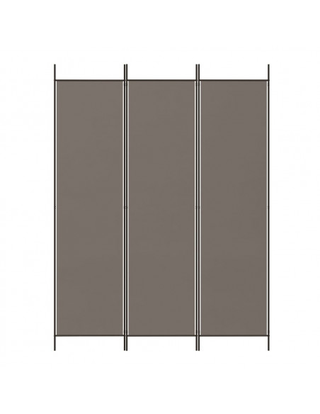 Divisorio a 3 Pannelli Antracite 150x200 cm in Tessuto