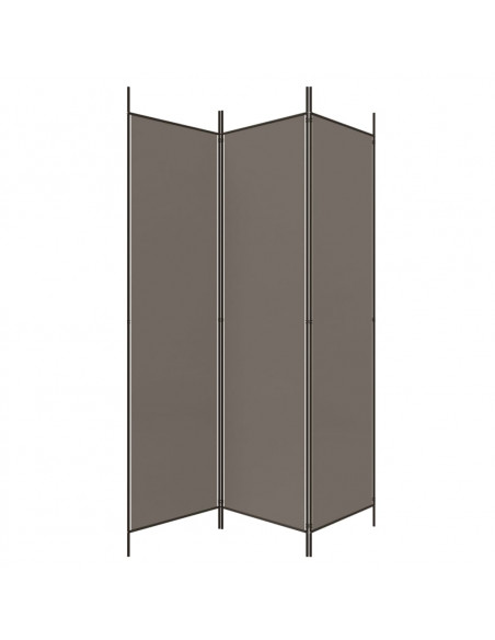 Divisorio a 3 Pannelli Antracite 150x200 cm in Tessuto