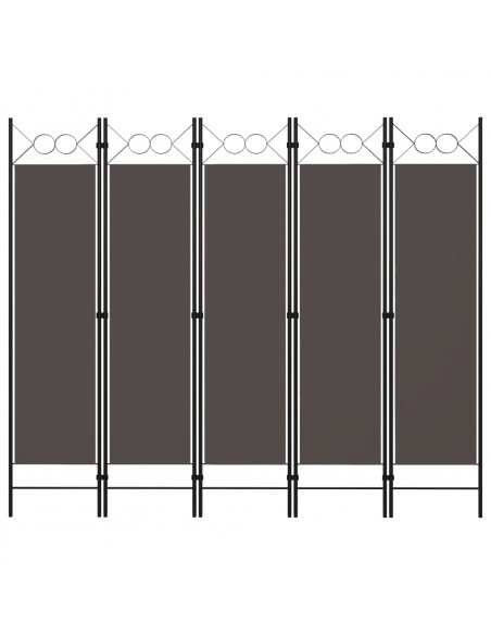 Paravento a 5 Pannelli Antracite 200x180 cm