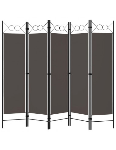 Paravento a 5 Pannelli Antracite 200x180 cm