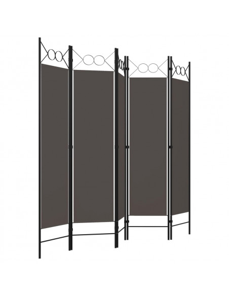 Paravento a 5 Pannelli Antracite 200x180 cm