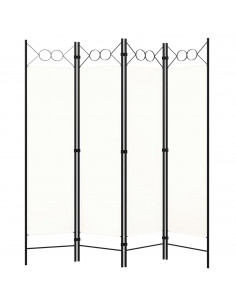 Paravento a 4 Pannelli Bianco 160x180 cm