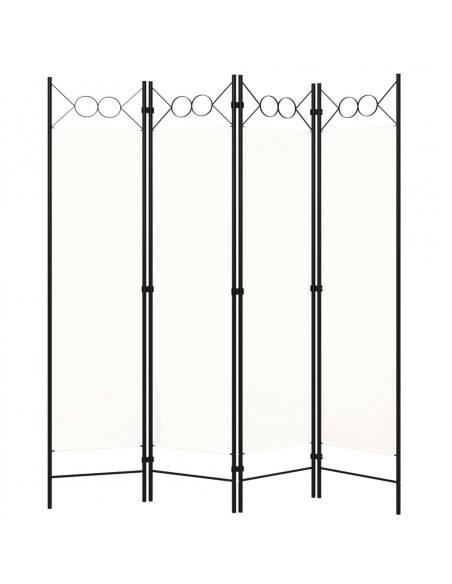Paravento a 4 Pannelli Bianco 160x180 cm
