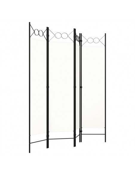 Paravento a 4 Pannelli Bianco 160x180 cm