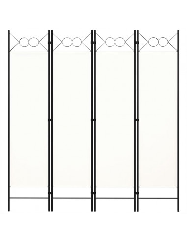 Paravento a 4 Pannelli Bianco 160x180 cm