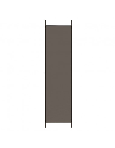 Divisorio a 5 Pannelli Antracite 250x200 cm Tessuto