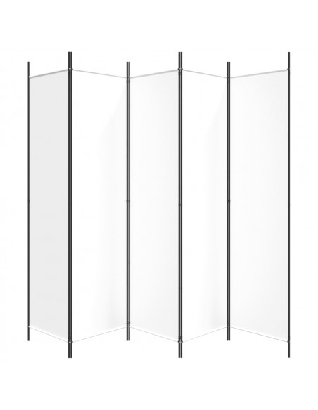 Divisorio a 5 Pannelli Bianco 250x200 cm Tessuto