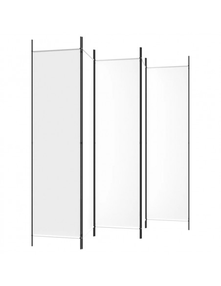 Divisorio a 5 Pannelli Bianco 250x200 cm Tessuto