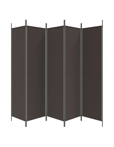 Divisorio a 5 Pannelli Marrone 250x200 cm in Tessuto