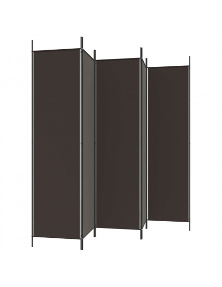 Divisorio a 5 Pannelli Marrone 250x200 cm in Tessuto