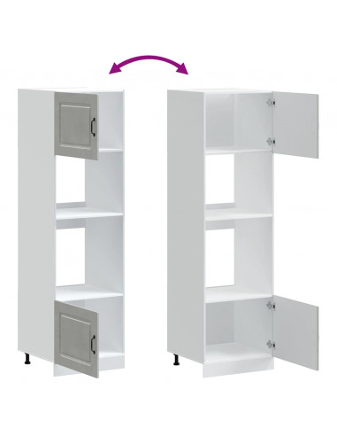 Armadi Forno 2 pz Lucca Grigio Cemento in Legno Multistrato