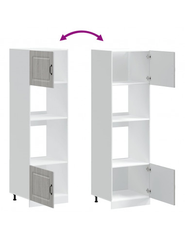 Armadi Forno 2 pz Lucca Grigio Sonoma in Legno Multistrato