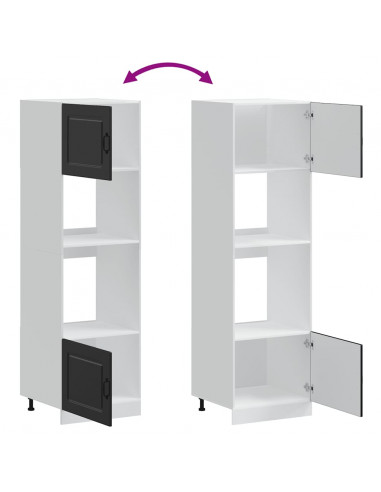 Armadi Forno 2 pz Lucca Neri in Legno Multistrato